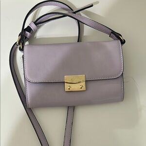 Lavender Crossbody Bag with Gold Accents